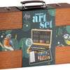 Creative craft group luxe houten tekenkoffer - 92-delig