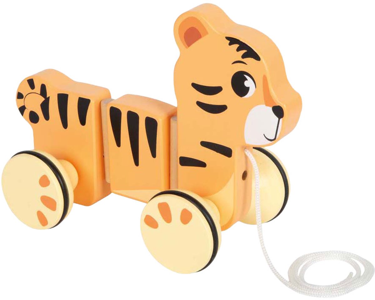 Small foot - houten trekdier tijger safari fsc