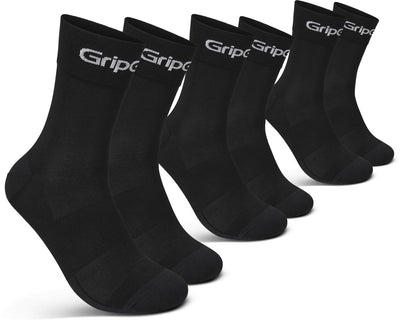 Gripgrab - ride regular cut zomer fietssokken 3 paar wielersport coolmax sokken - unisex - zwart