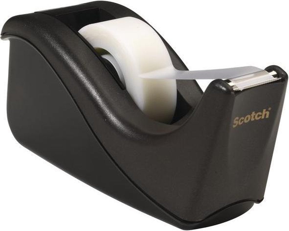 Scotch ® tape dispenser c60, zwart + 4 rollen ® magic™ tape 19 mm x 33 m