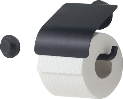 Tiger urban - wc rolhouder met klep (1x) - inclusief bijpassende handdoekhaak (1x) - zwart