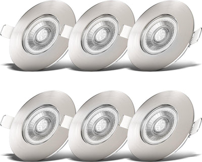 B.k.licht b.klicht - inbouwspots badkamer - set van 6 - led badkamerverlichting - spotjes - ip44 - ø9cm - 3.000k - 460lm - 5w