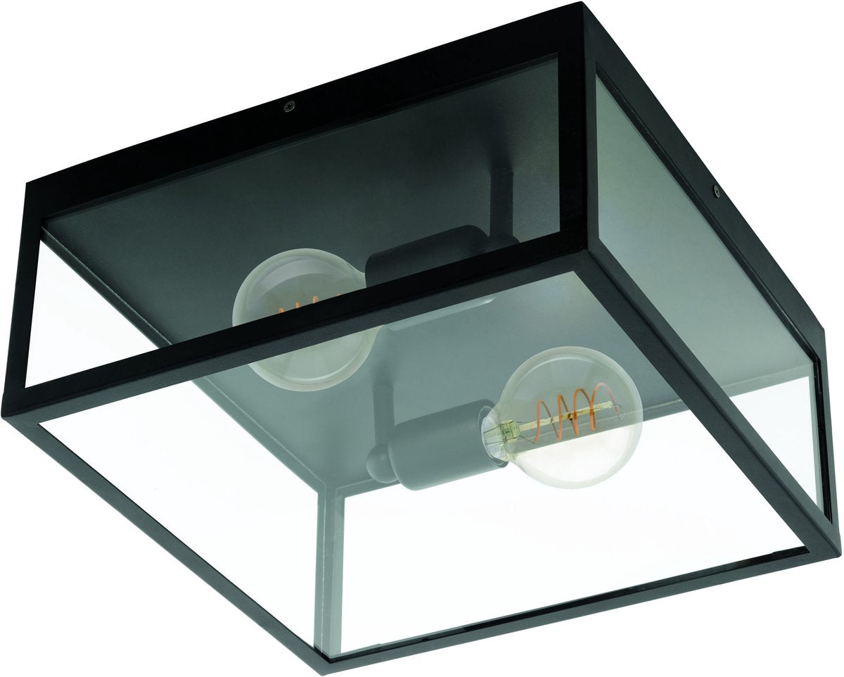 Eglo charterhouse plafondlamp - e27 - 36 cm - glas - zwart