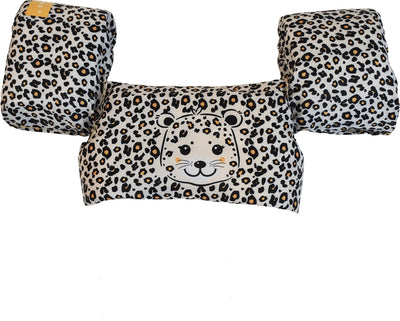 Merkloos sans marque swim essentials - puddle jumper 2 jaar zwemgordel beige - panterprint - 18 tot 30 kg - 2 6 jaar