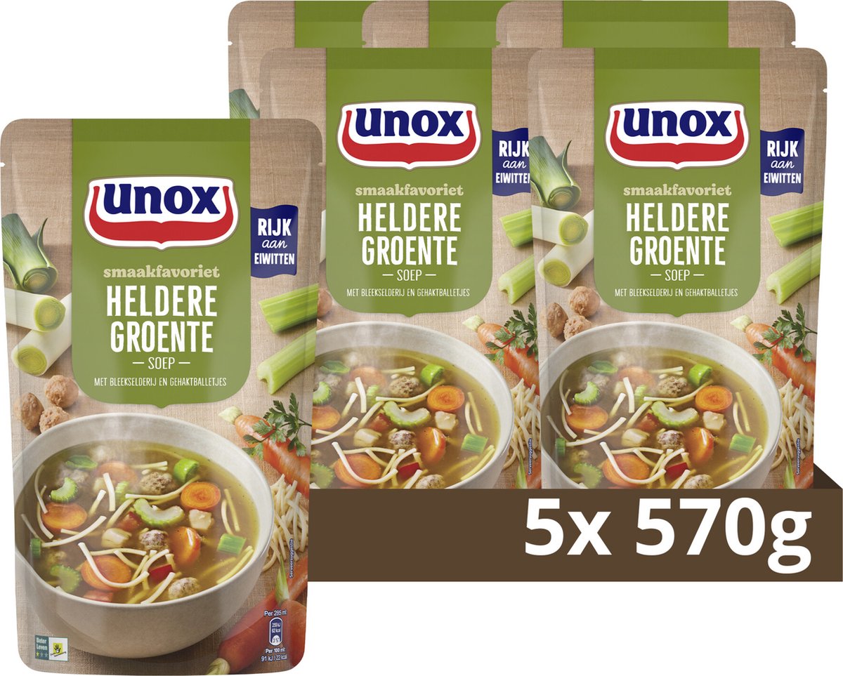 Unox - soep in zak - heldere groentesoep - 5 zakken x 570 ml