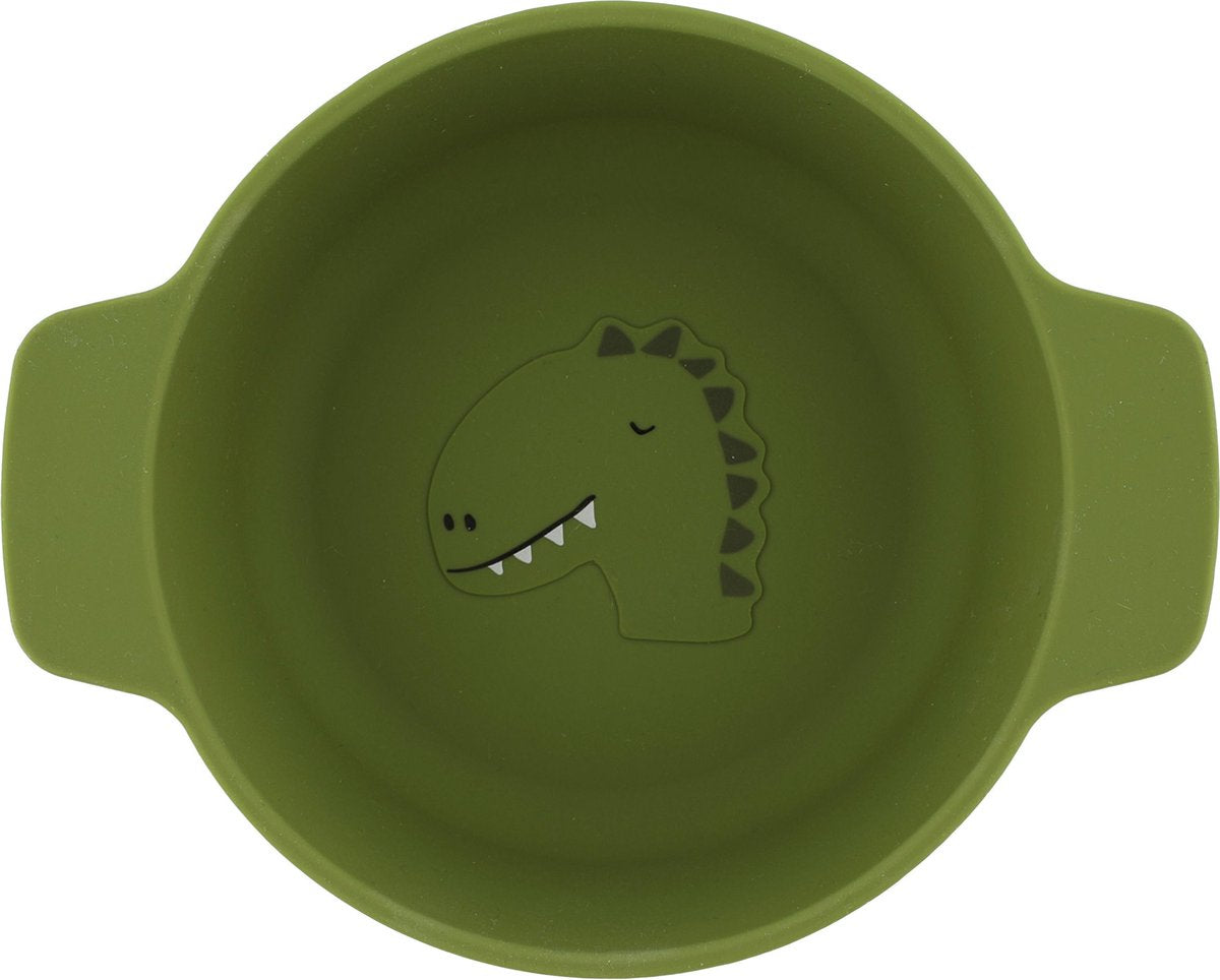 Trixie siliconen kom mr. dino - kinderservies - 100% food grade silicone -vaatwas en microgolf bestendig