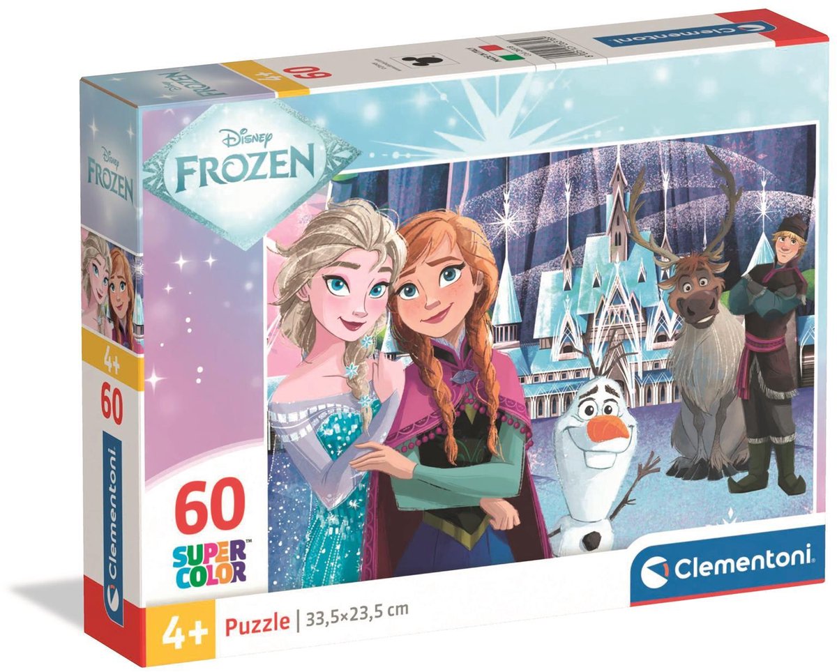 Clementoni kinderpuzzel disney frozen - puzzel 60 stukjes - legpuzzel en educatief speelgoed - spelletjes en puzzels voor kinderen vanaf 4 jaar