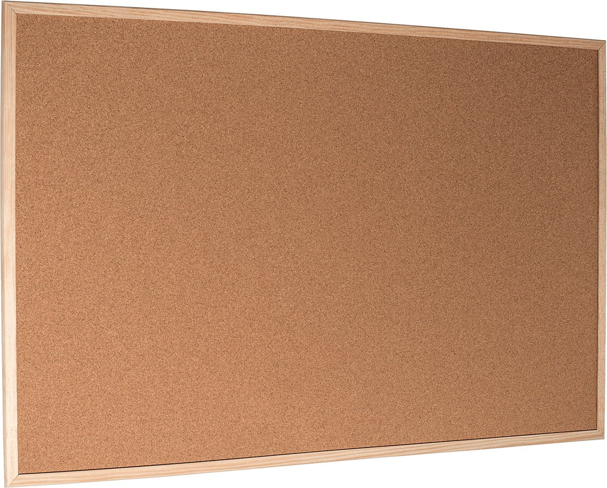 Esselte prikbord - kruk - 80x60cm - met speldjes - natuurbruin
