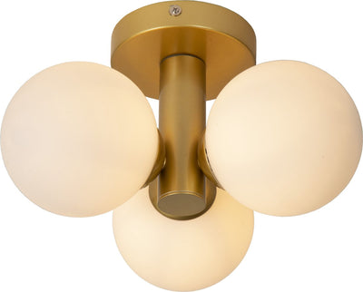Lucide trudy - plafonnière (plafondlamp) badkamer - ø 28 cm - 3xg9 - ip44 - mat goud messing