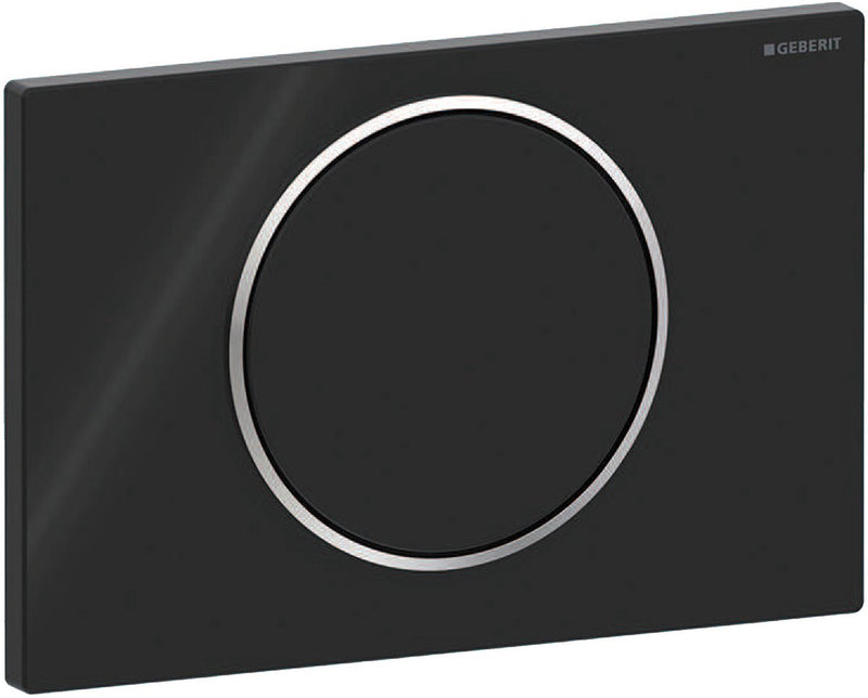 Geberit sigma10 bedieningsplaat - spoel-stop spoeling - rond - zwart glans zwart