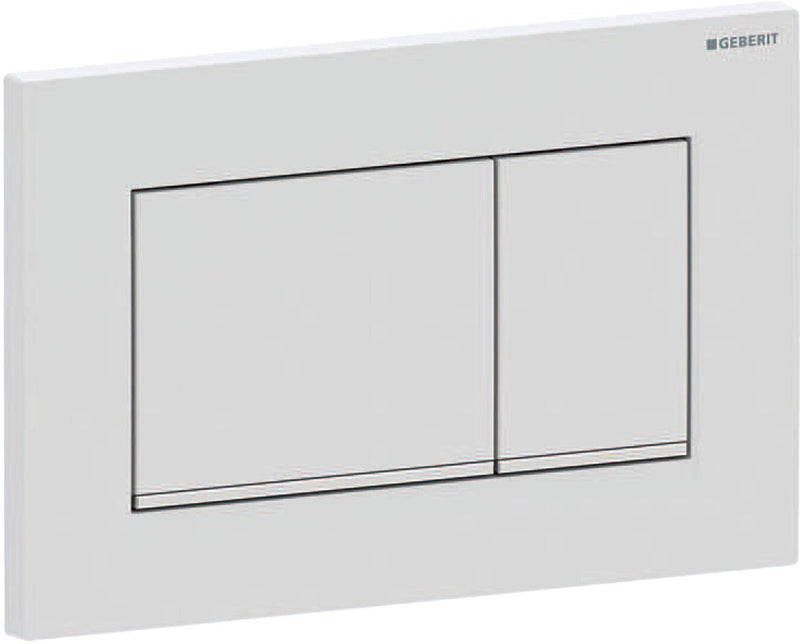 Geberit sigma20 bedieningsplaat - 2-toets spoeling - rechthoekige knoppen - matwit easy-to-clean