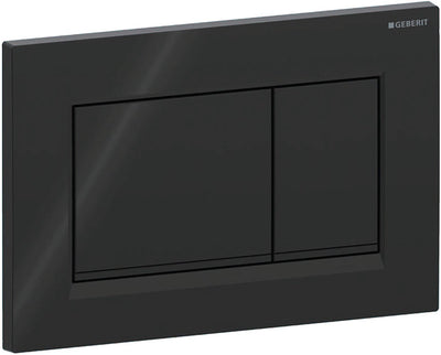 Geberit sigma20 bedieningsplaat - 2-toets spoeling - vierkant - glans zwart mat zwart