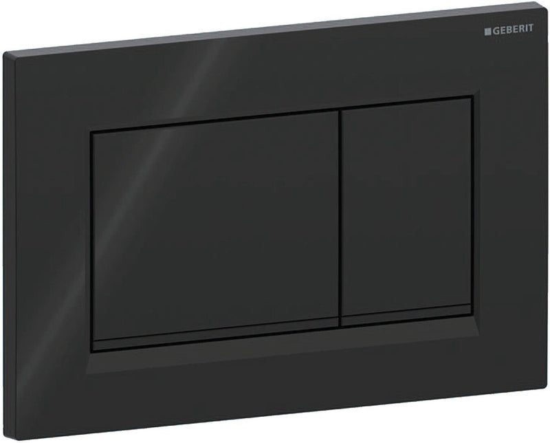 Geberit sigma20 bedieningsplaat - 2-toets spoeling - rechthoekige knoppen - zwart matzwart zwart