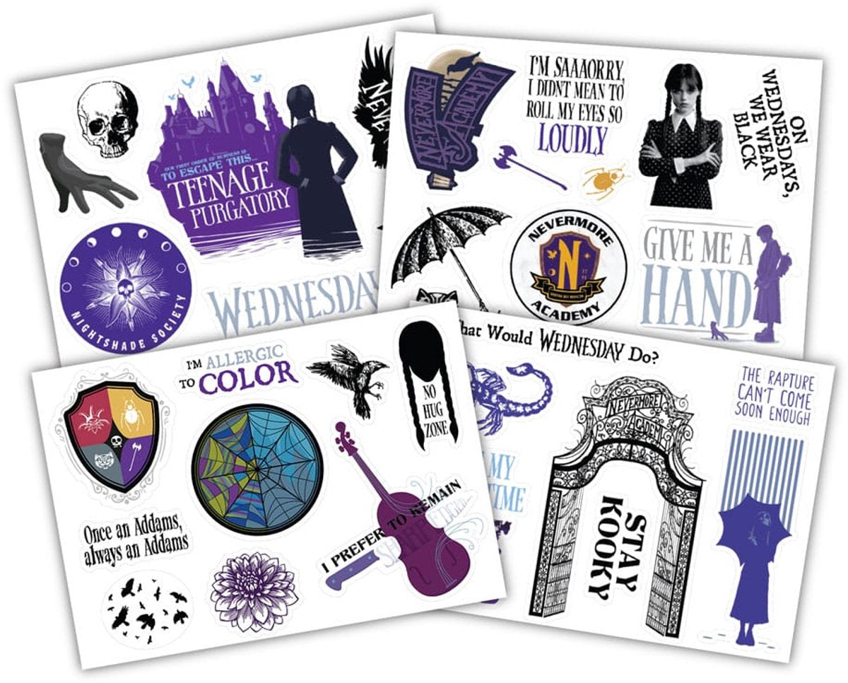 Blue sky studios wednesday sticker set various stationery