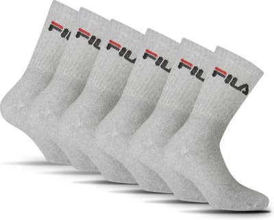 Fila - crew sportsokken | 6-pack | sports socks | maat 43 46 - grijs 43-46