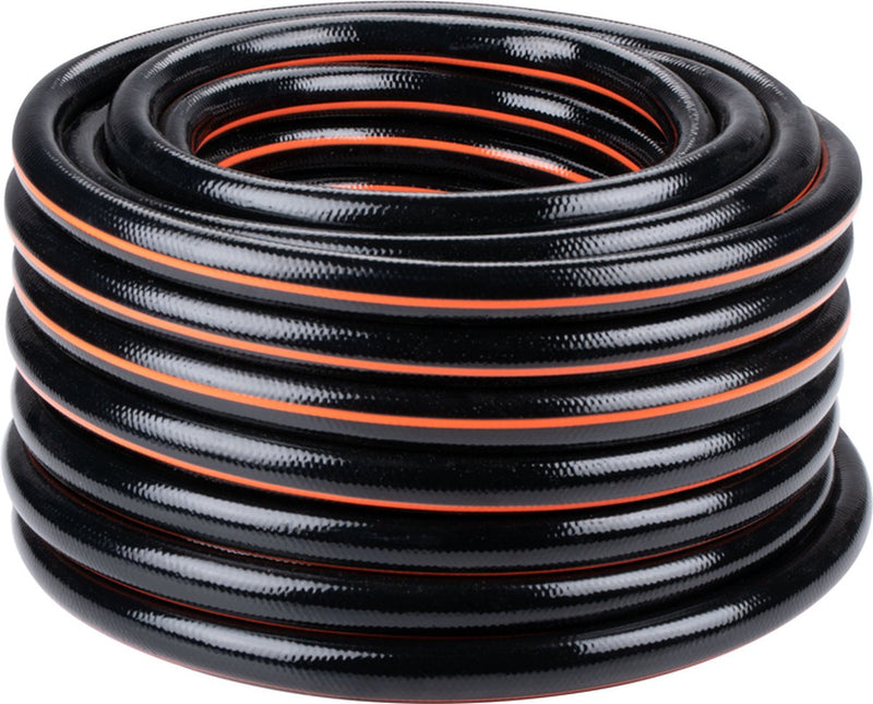 Black+decker tuinslang 15 meter - 19mm - duurzaam pvc - tuin besproeien, auto wassen, zwembad vullen - past op elke standaard kraan - zwart oranje