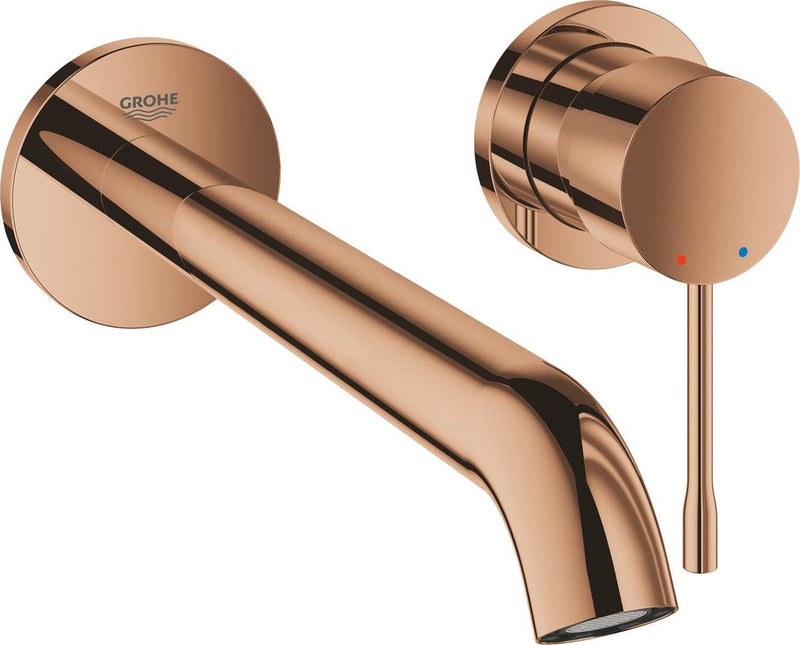 Grohe essence wandgemonteerde inbouw wastafelkraan - afbouwdeel - zonder inbouwdeel - lange uitloop - warm sunset (brons) - 19967da1