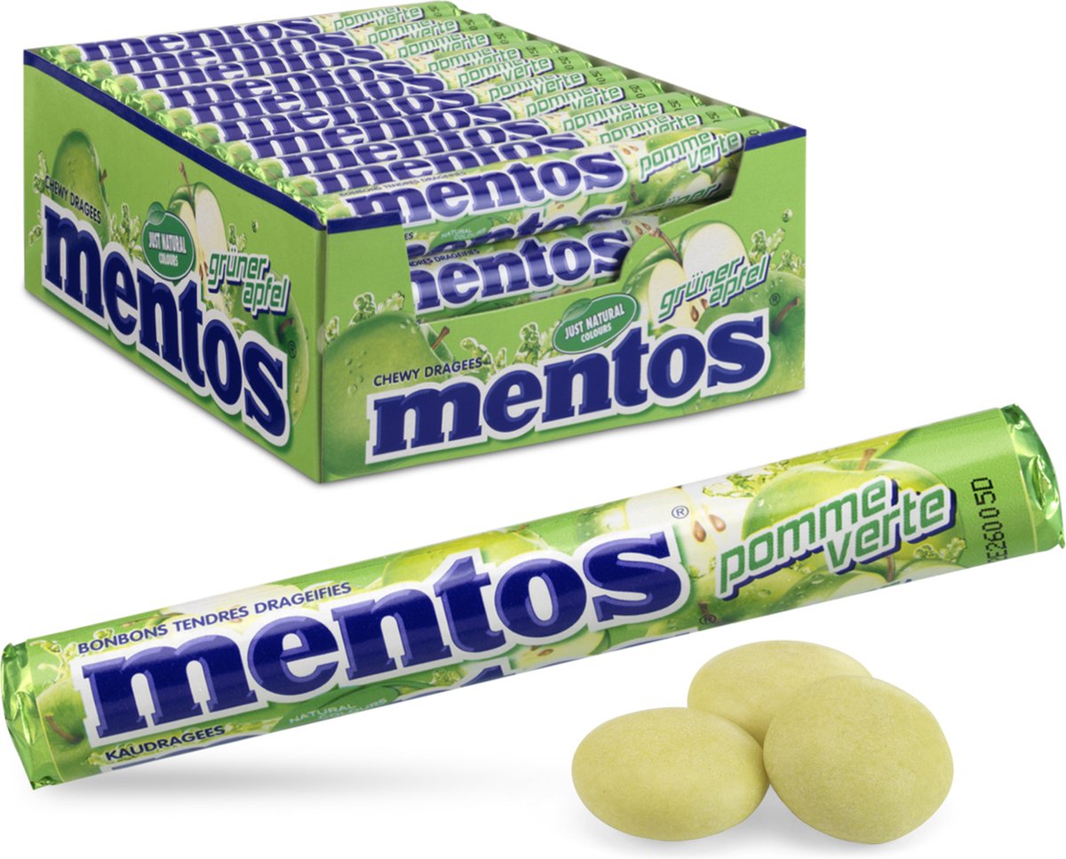 Mentos green apple - snoep - vegan - 1x40rollen