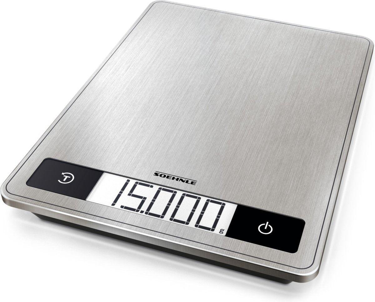 Soehnle keukenweegschaal page profi 200 - digitaal - 1 gram nauwkeurig - tot 15 kg - rvs - zilver