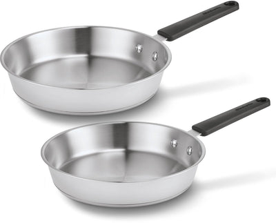 Brabantia enjoyment koekenpannenset ø 24cm ø 28cm - premium - rvs - 90% gerecycled - pfas-vrij - inductie geschikt