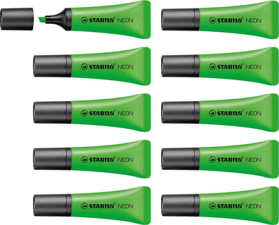 Stabilo neon - markeerstift - unieke tube vorm - groen - doos 10 stuks