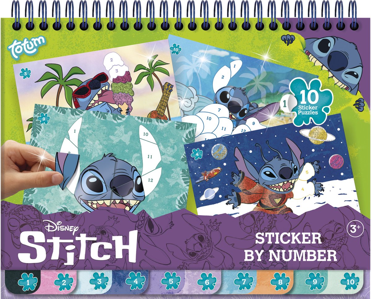 Totum stickeren op nummer boek stitch