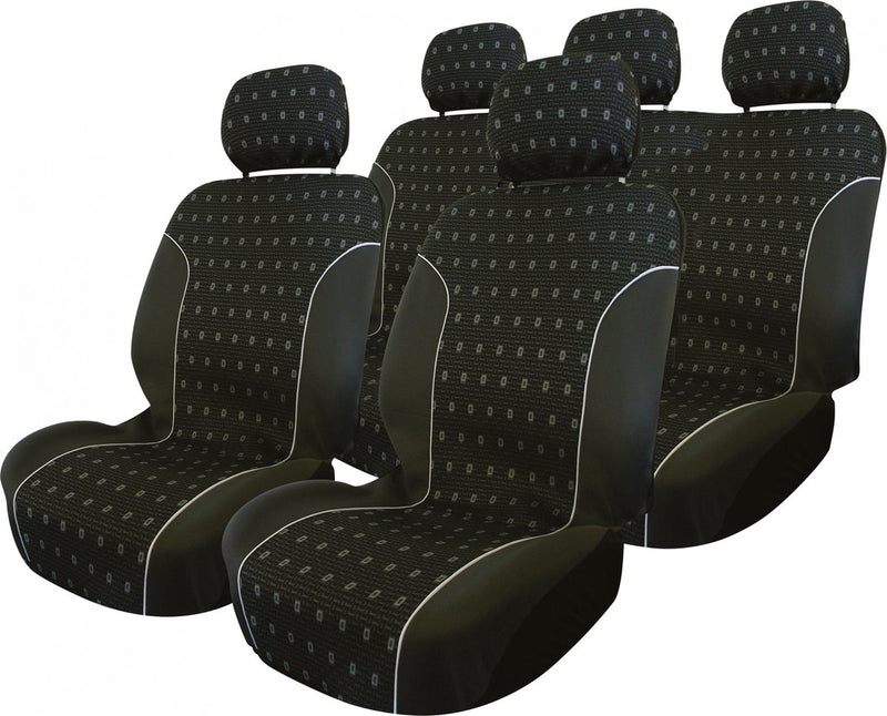 Carpoint stoelhoesset charcoal 9-delig zwart - autostoelhoes set