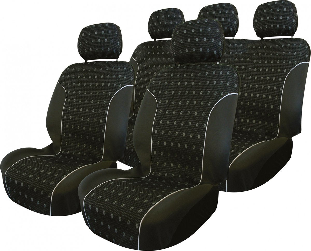 Carpoint stoelhoesset charcoal 9-delig zwart - autostoelhoes set