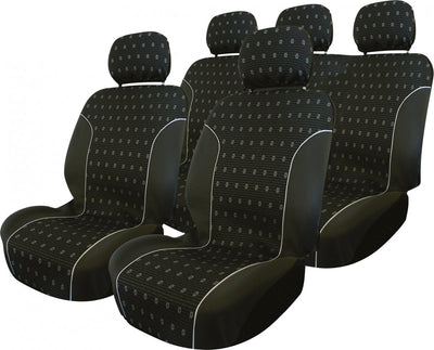 Carpoint stoelhoesset charcoal 9-delig zwart - autostoelhoes set