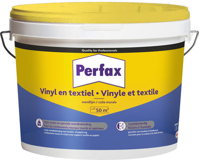 Perfax vinyl en textiel wandlijm 10 kg | gebruiksklare hoogwaardige lijm | voor diverse materialen | betrouwbare en veelzijdige toepassing | wand bekleding | feilloze afwerking