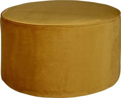 Woood sara poef laag - velvet - oker - 36x60x60