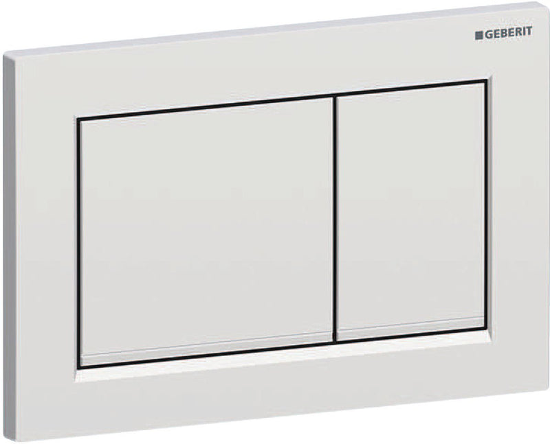 Geberit omega20 bedieningsplaat - 2-toets spoeling - rechthoekige knoppen - matchr. easy-to-clean