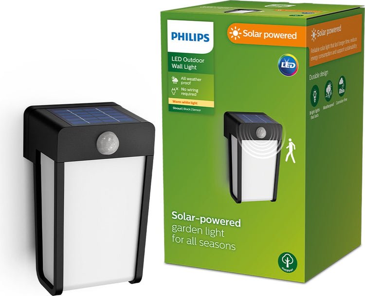 Philips led philips shroud solar wandlamp - met opaal lichtelement