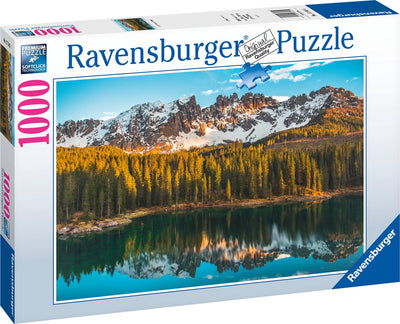 Ravensburger puzzel italian landscapes: lago di carezza - legpuzzel - 1000 stukjes