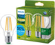 Philips led lamp transparant - 60 w - e27 - warmwit licht - 2-pack - bespaar op energiekosten