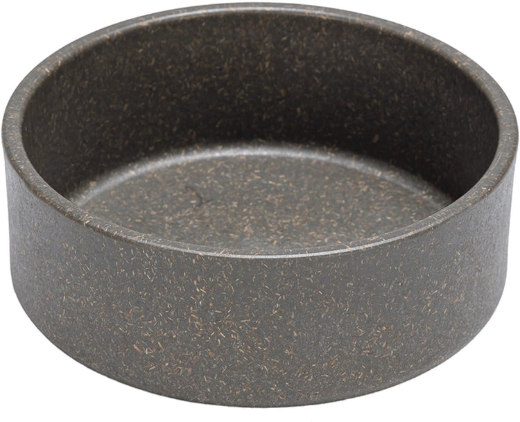 Designed by lotte noor voerbak hond - eetbak drinkbak - vaatwasserbestendig - bamboe - grijs - 14 cm