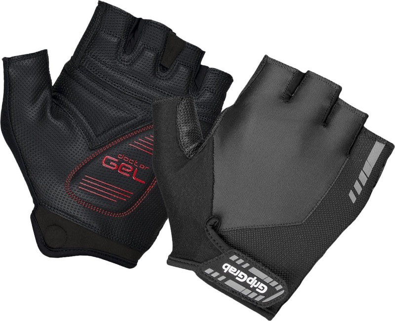 Gripgrab - progel padded korte vinger zomer fietshandschoenen wielrenhandschoenen met padding - zwart - unisex - maat l