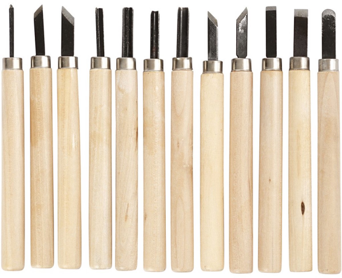 Creativ company houtsnijset, 12 assorti
