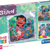 Clementoni legpuzzel super color vierkant disney stitch, 3x48st.
