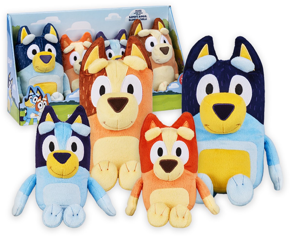 Moose toys bluey pluche knuffels set - 4st.