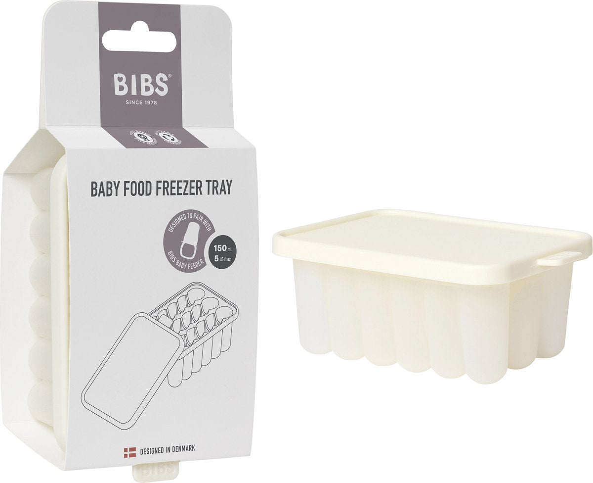 Bibs babyvoeding voedselbakje voor eenvoudige opslag, compatibel met voedsel feeder, lekvrij, siliconen bodem, inclusief deksel, bpa-vrij - ideaal voor moedermelk, purees, smoothies - ivory
