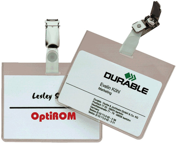Durable naambord met draaibare clip, transparant, 25 stuks