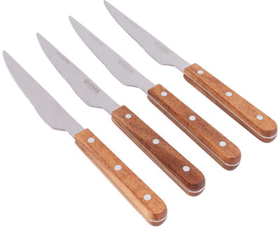 Gimex - nature line - messenset - wood - rvs - 4 stuks