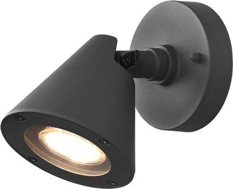 Trio kaveri - wandlamp - antraciet - excl. 1x gu10 4,9w - draaibaar - kantelbaar - buitenverlichting - ip44