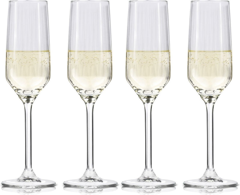 Alpina champagneglazen 22cl - champagne glazen set 4 stuks - ook geschikt als cava en prosecco glazen - champagneflutes - vaatwasserbestendige glazenset
