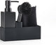 Zone denmark afwasset 19 x 6 x 20,5 cm met vaatdoekje, keramieke zeepdispenser, afwasborstel en keukenorganizer- 4 stuks black - afwas set