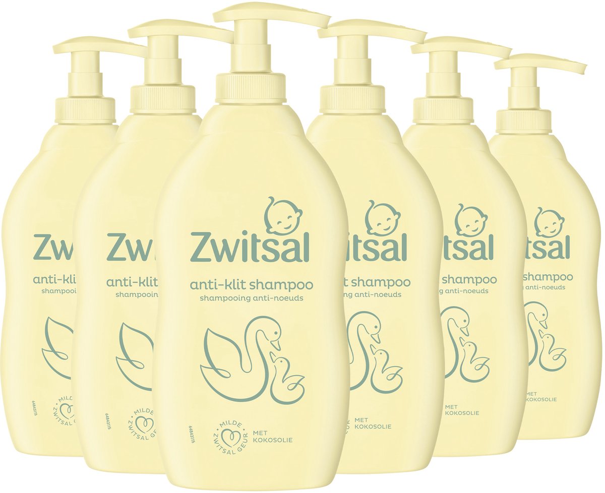 Zwitsal - shampoo - anti-klit - baby - 6 x 400 ml