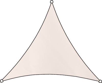 Livin' outdoor livn schaduwdoek livigno oxford driehoek 3.6m naturel - 95% uv-bescherming - dikte doek: 270 gr m2 - inclusief bevestigingskoord en rvs bevestigingsringen
