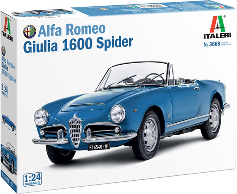 Italeri modelbouwpakket militaire voertuigen - 3668 alfa romeo giulia 1600 spider - auto plastic - 1:24 - modelbouw