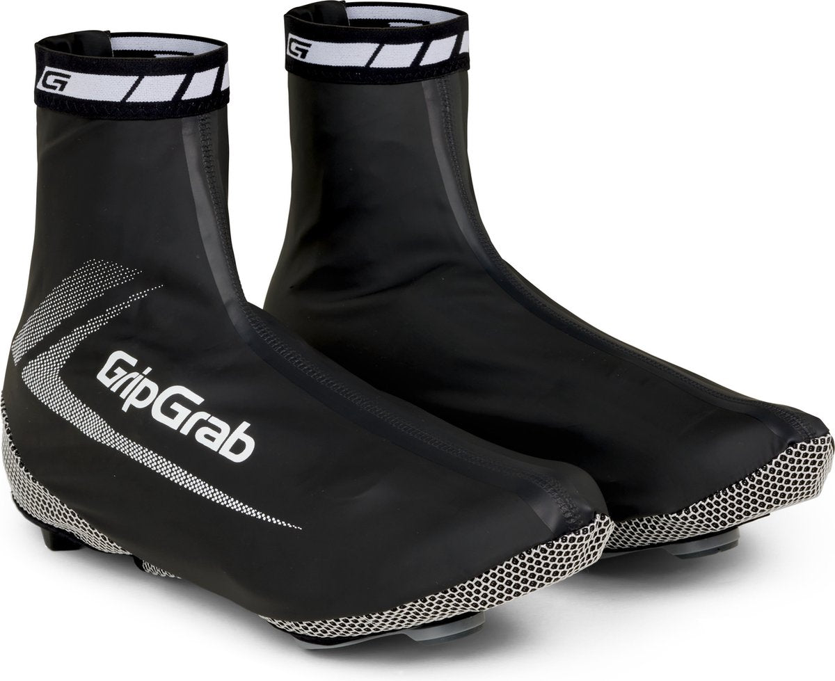 Gripgrab - raceaqua waterdichte race fiets overschoenen aero wielren regen fietsoverschoenen - zwart - unisex - maat s (38 39)